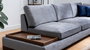 Atelier Del Sofa Tulip Sofá Esquinero Derecho con Puf - Gris Oscuro